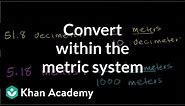 Converting within the metric system | Pre-Algebra | Khan Academy