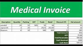 Medical Invoice Format in Excel