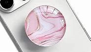 WUYULB Clear Crystal Collapsible Expandiing Moblile Phone Grip Stand Holder for Smartphones and Tablets Cell Phone Accessory (Pink Marble Gold)