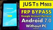 konrow Just5 M503 Bypass FRP Google Account Without PC Android 7.0 Easy Method