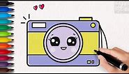How to Draw a Cute Camera, Cute Easy Drawings for Kids