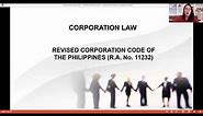CORPORATION LAW: BASIC CONCEPTS
