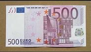 500 Euro Banknote (Five Hundred Euro / 2002) Face & Reverse
