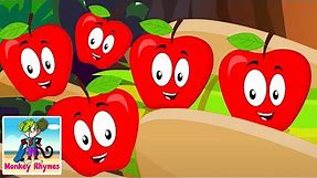 Five Red Apples | The Apple Song | Nursery Rhymes and Kids Songs | Monkey Rhymes