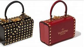 Valentino Garavani rockstud bag alcove leather box. Red, black.