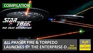 All Phaser Fire & Torpedo Launches By The Enterprise-D • Star Trek TNG • Compilation