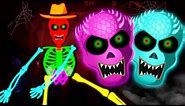 Midnight Fun With Skeletons - Funny Glowing Colorful Skeleton Dance By Teehee Town