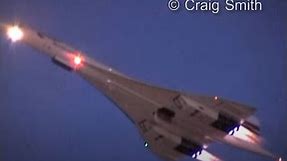 Concorde Twilight Takeoff (with visible reheat/afterburners)