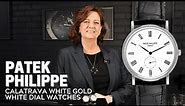 Patek Philippe Calatrava White Gold White Dial Watches 5119 and 5116 | SwissWatchExpo