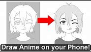 Draw a black & white Anime Girl | Step by Step Tutorial | Paintology
