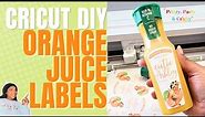 EASY DIY Cricut Bottle Labels: Little Cutie Orange Juice Baby Shower or Birthday Favor