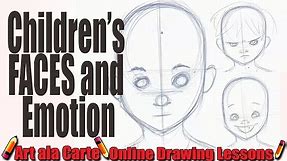 How to draw Children's faces and expressions