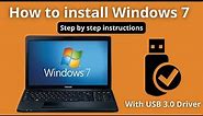 How to Install Windows 7 in 2024 with USB 3.0 Driver | Step by Step Instructions