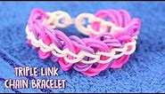How To Make Rubber Band Bracelet - A EASY Triple Link Chain Bracelet without Loom