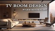 Warm Minimalist TV ROOM ; Unique TV unit design for living room & TV room | INTERIOR CONCEPT DESIGN