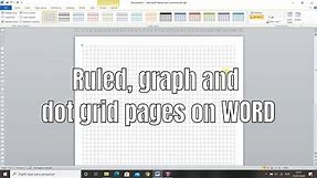How to make ruled, graph and dot grid pages on Word