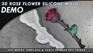 3D Rose Flower Silicone Mold Demo - 12" 3D Effect Silicone Mold For Resin Or Chocolate