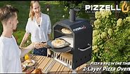 Pizzello Wood Fired Outdoor Pizza Oven 2 Layer - Removable Cooking Rack for Camping Backyard BBQ