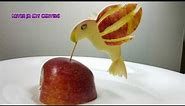 Amazing Fruit Carving Apple Bird Fruit Decoration