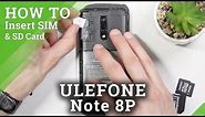 How to Insert SIM and SD Cards to ULEFONE Note 8 P P– Input SIM and SD Card