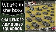 British starter force Challenger armoured squadron for WWIII Team Yankee unboxing and review.