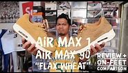new release nike air max 1 + air max 90 flax wheat review and on-feet comparison 🔥🔥🔥