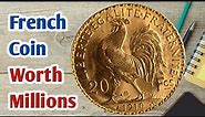 Most Valuable French Coin - 1912 20 Francs Gold Coin | Rare Coin From France Worth Money