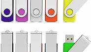 Aiibe 10 Pieces 16 GB USB Flash Drive 16GB USB 2.0 Thumb Drives Bulk Colorful USB Memory Stick Zip Drive Jump Drives for Data Storage, File Sharing (Multicolor, 16G, 10 Pack)