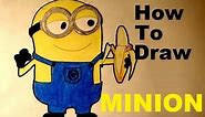 How to draw easy MINION and banana - Despicable Me 2 / Minions step by step for beginners