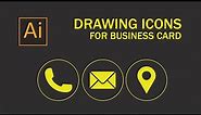 3 the most important icons for business card | Graphic Designing | Adobe Illustrator | Icons Designs