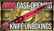 12 KNIFE UNBOXINGS IN 1 VIDEO (4000 CASE OPENING)