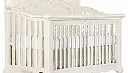 Evolur Aurora 5-In-1 Convertible Crib In Ivory Lace, Greenguard Gold Certified, Features 3 Mattress Height Settings, Sturdy And Spacious Baby Crib, Wooden Furniture, 832-FW