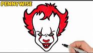 How to Draw Pennywise Easy | Halloween Drawings