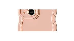 Caseative Solid Color Curly Wave Frame Soft Compatible with iPhone Case (Pink,iPhone 14 Pro)