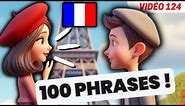 Learn French: 100 Common Sentences for Conversations / NEW Subtitles