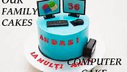 Computer theme cake# gamer cake #PC cake #Family cake decorating #