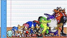 Sonic The Hedgehog Characters from Shortest to Tallest! (Sonic Height Comparison Animation)