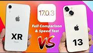 iPhone XR vs iPhone 13 on iOS 17.0.3 - Full Comparison + Speed Test iOS 17.0.3