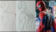 how to draw Spiderman (ps5) //full outline tutorial easy way ||