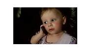 baby talking to dad on phone funny girl