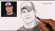 Sketches of Draw Jonh Cena || jonh cena drawing easy WWE