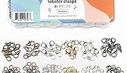 Incraftables Lobster Clasps for Jewelry Making (6 Colors) with Open Jump Rings. Small Necklace & Bracelet Lobster Claw Clasp Clips and Closures (12 mm) (Bronze, Copper, Silver, Gold, Platinum & Gray)