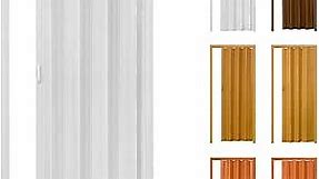 Portable Accordion Folding Doors Closet Door Interior Compact Folding Door PVC Retractable Sliding Door Bifold Multifold Trimmable Door for Home,Room,Office 36'x80' (White, 36in*80in)