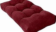 Bench Cushion 36 Inch - Chenille Fabric, High-Density Foam, Non-Slip Bottom, Soft Durable Indoor Tufted Long Seat Cushion for Window Garden Furniture (Red, 36x14x4 Inch)