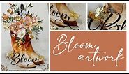Bloom Artwork with Bling | Sparkling Boots and Blooms Picture