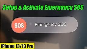 iPhone 13/13 Pro: How to Setup & Activate Emergency SOS Call