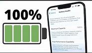 How To Maintain 100% iPhone Battery Health