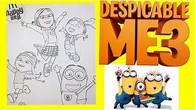 Despicable Me 3 Happy Meal Coloring Page Minion Agnes Margo Edith