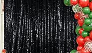 Black Sequin Backdrop, Black Backdrop 6ftx6ft Glitter No See Through Backdrop Curtain for Party Decoration