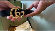 Gucci GG Marmont Belt with shiny buckle